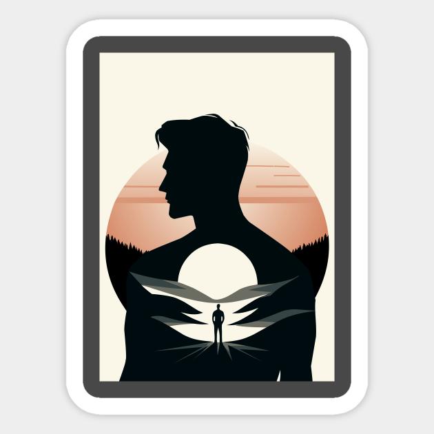 man silhouette Sticker by Pickyysen